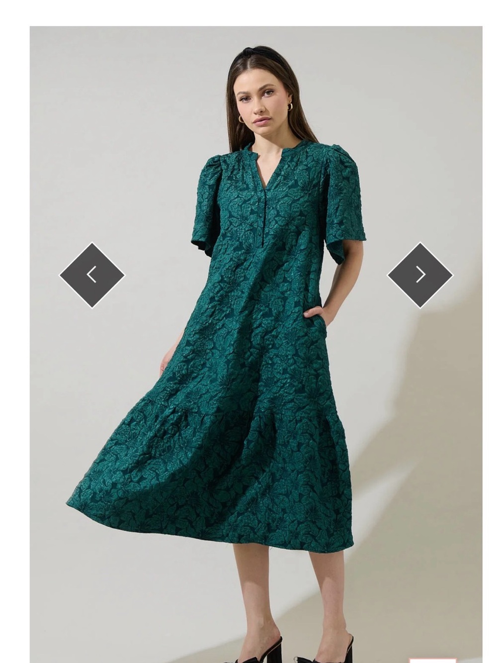 NWT Sugarlips Curvy Arielle Jacquard Floral Ely Midi Dress